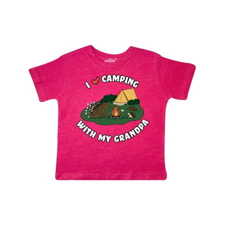 

Inktastic I Heart Camping With My Grandpa with Hedgehog and Porcupine Gift Toddler Boy or Toddler Girl T-Shirt