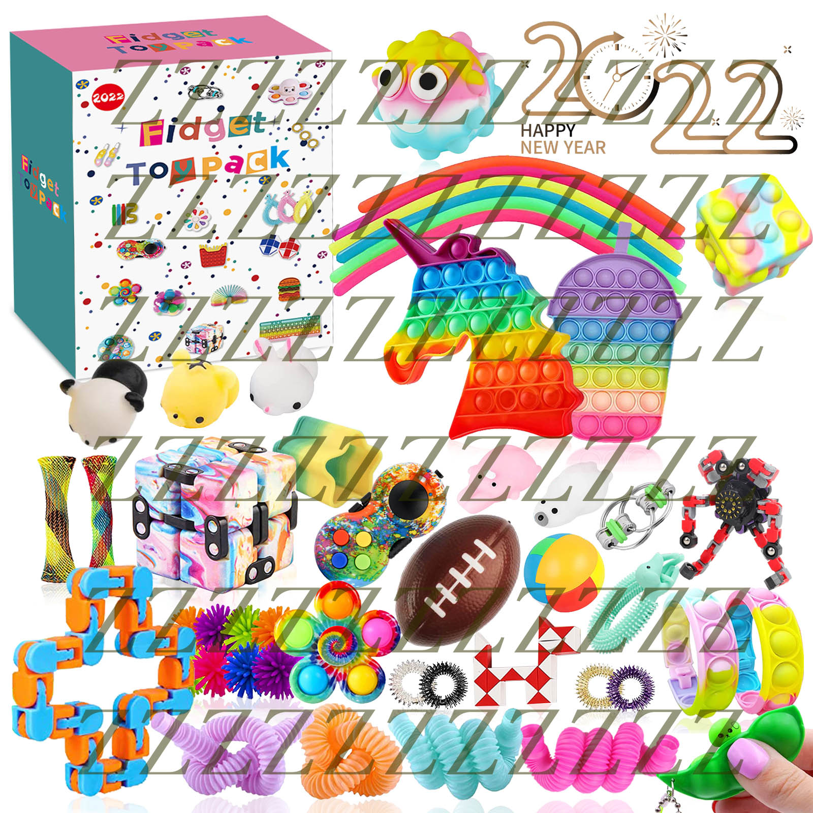 Biekopu MultiItem Fidget Toy Packs Fidget Poppers Relief Push Pop