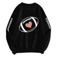 thumbnail image 7 of felwors Football Sweatshirts for Women Game Day Football Season Graphic Sweatshirt Long Sleeve Shirt Soccer Fans Pullover Black, XXL, 7 of 7