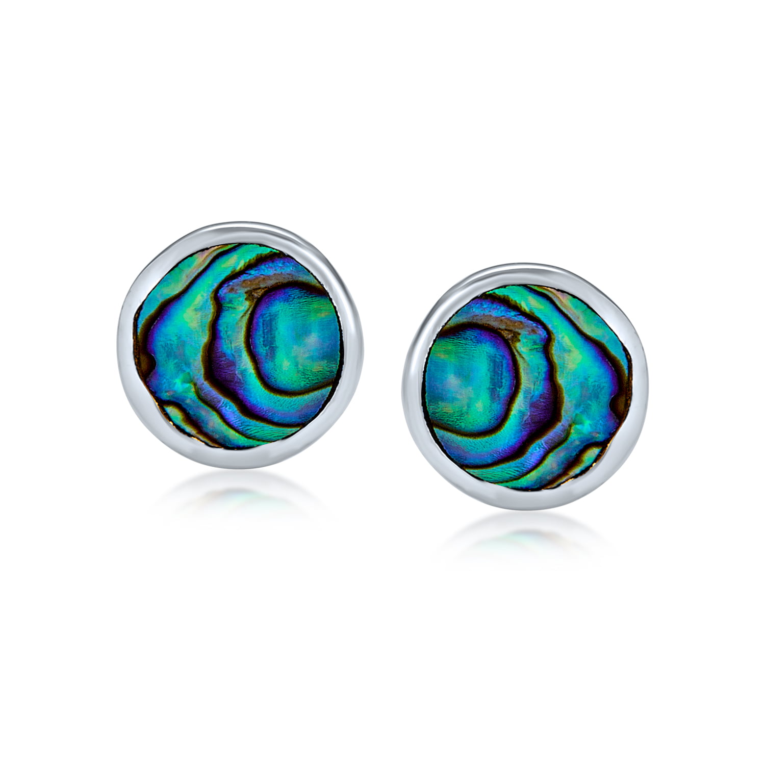Details about   Abalone Shell 925 Sterling Silver  Stud Earrings Gift Boxed 
