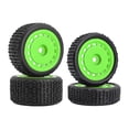 thumbnail image 2 of Milaget 4Pcs Wheel Rims Sturdy Premium RC Tire Wheels for Micro B 244016 1:24 RC Car Green, 2 of 8