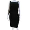 Pre-owned|Escada Womens Side Zip Sleeveless Sheath Dress Black Ivory Size EU 36