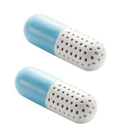 One Pair Cute Capsole Shape Antimicrobial Odor Eliminator Zeolite Moisture Absorber Shoe Deodorizer Dryer Works in Closets Drawers Travel Luggage - Blue