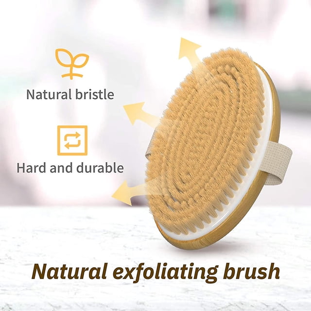 Cepillo Seco, Cepillo Corporal De Cepillado En Seco Con Cerdas Suaves Y Rígidas, Cepillo Exfoliante Corporal De Ducha Para Celulitis Y Linfático, Mejore Su Circula ShuxiuWang 8390613696120
