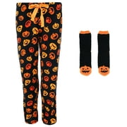 Pillow Talk Halloween Pumpkin Print Lounge Pajama Pant with Socks (Women's)