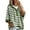 Army Green women hooded striped sweater a1, variant on Aaihamo Women's Fall Winter 3/4 Sleeve Striped Sweaters Casual Loose Fit Hooded Tops Cozy Loungewear Knit Pullover for Daily Wear, Light Blue 2XL