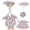C, variant on Goose Outfit for Halloween, for 23 Inch Porch Goose, Spooky Bat Hat & Mummy Wrap Design, Porch Goose Outfit with Creepy Accents for Yard and Home Decoration