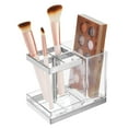 thumbnail image 4 of mDesign Plastic Toothbrush, Toothpaste Storage Organizer Holder -Clear/Chrome, 4 of 6