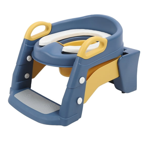 ASITO DE ARRRENAMIENTO PARA IR AL BAÑO CON ESCALERA DE TABURETE, ALmoHADILLAS SIN DESLIZAMIENTO SIN DESLIZAMIENTO AZUL PLEGABLE PARA IR AL BAÑO DE ARRENAMIENTO PARA NIÑOS