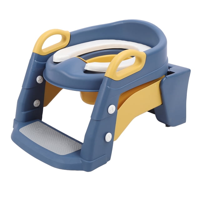 ASITO DE ARRRENAMIENTO PARA IR AL BAÑO CON ESCALERA DE TABURETE, ALmoHADILLAS SIN DESLIZAMIENTO SIN DESLIZAMIENTO AZUL PLEGABLE PARA IR AL BAÑO DE ARRENAMIENTO PARA NIÑOS