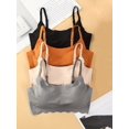 thumbnail image 2 of 4pcs Seamless Solid Bralettes, Comfortable Adjustable Straps Wireless Intimates Bra, Women's Lingerie & Underwear, 2 of 5