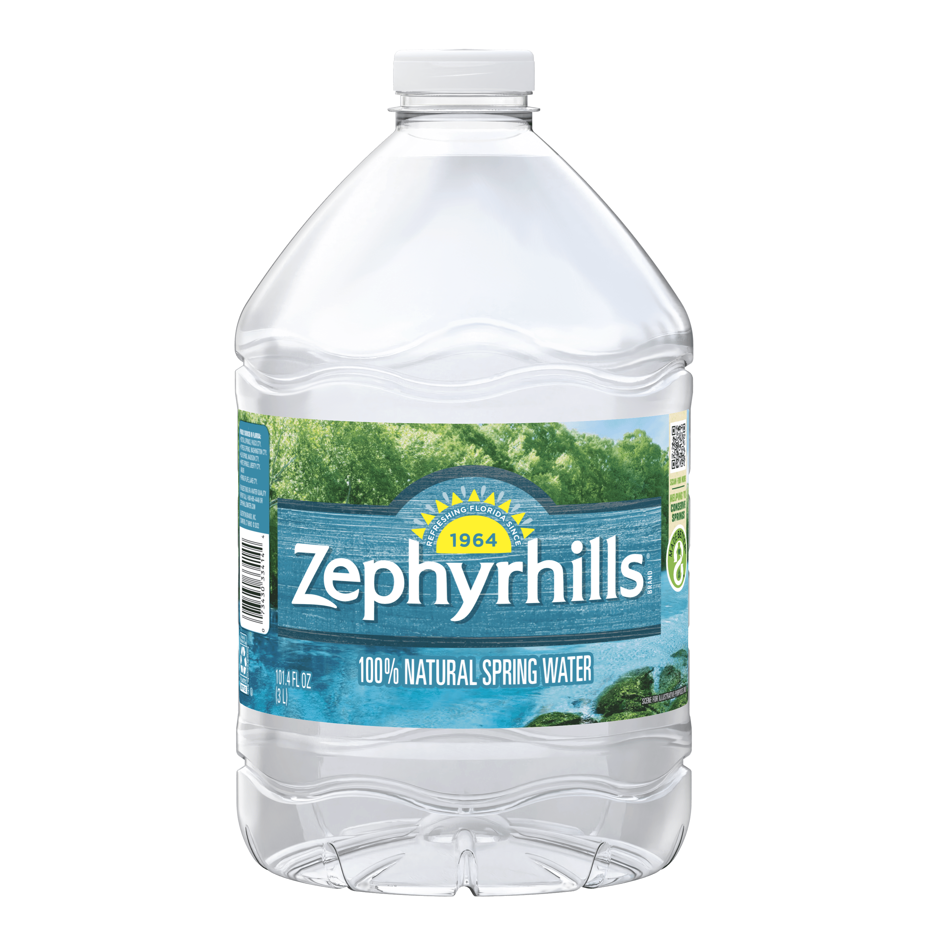 ZEPHYRHILLS Brand 100% Natural Spring Water, Large 101.4-ounce