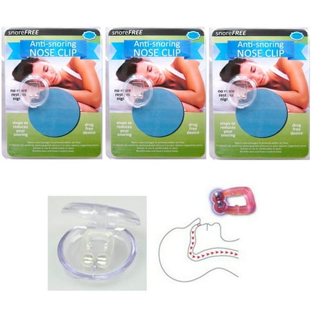 Anti Snore Spray - 3 Stop Snore Free Anti Snoring Nose Clip Sleep Aid Guard Night Device Tv New !