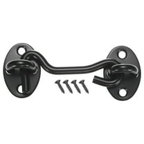 Uxcell 1-Pack Hook and Eye Latch for Door 3 Inch 201 Stainless Steel Hook and Eye Gate Latch for Gate/Window/Cabinet Black