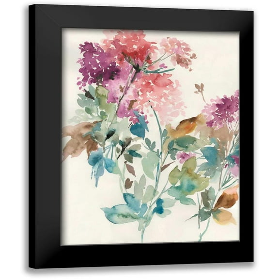 Jensen, Asia 12x14 Black Modern Framed Museum Art Print Titled - Sweet Hydrangea II