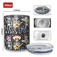 thumbnail image 4 of 12oz Coffee Tumblers Day Of the Dead Halloween Pattern Stainless Steel Vacuum Insulated Travel Tumbler Coffee Cups Mug with Lid and Straw with Cleaning Brush for Cold & Hot Drinks, 4 of 5