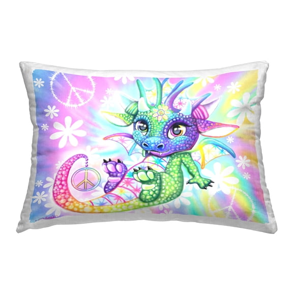 Stupell Industries Groovy Symbol Dragon Decorative Printed Throw Pillow Design by Sheena Pike