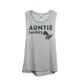 thumbnail image 1 of Thread Tank Auntiesaurus Rex Women's Sleeveless Muscle Tank Top Sport Grey Small, 1 of 4