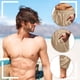 thumbnail image 4 of Pantalones capri de lino para hombre, ligeros, sueltos, 3/4, pantalones cortos con cordón elástico en la cintura, pantalones casuales de yoga para la playa, 4 of 5