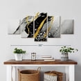 thumbnail image 2 of Elephant Stock Gold Foil Abstract Wall Art - Horizontal Multi Panel Canvas - Living Room Wall Decor - Abstract Multi Panel - Black And Gray Decor - 36" x 15", 2 of 4