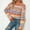 Orange, variant on Women' s Crochet Crop Top See Through Hollow Out Sweater Pullover Long Sleeve Knit Color Block Casual Streetwear