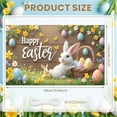 thumbnail image 2 of Bunny Design Easter Banner Easter Eggs Decor Happy Easter Display Floral Accents Spring Themed Easter Backdrop for Easter Party Family Gathering Photo Shoot, 2 of 9
