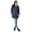 Navy, variant on Women's Puffer Winter Coat with Faux-Fur Trim Hood, Zip Front; Long Sleeve, Warm, Vegan Down M