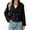 Black, variant on Long Sleeve Double Breasted Women Casual Trench Coat Crop Jacket