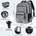 thumbnail image 4 of Mochila de viaje para portátil SDYSM de 45 L con carga USB de 17,3", color gris, 4 of 7