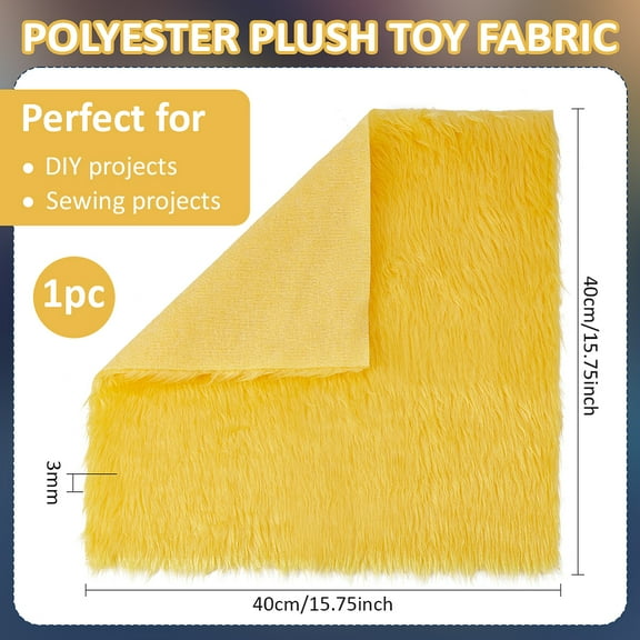 1pc Polyester Plush Fabric Yellow 400x400x3mm