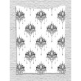 thumbnail image 1 of Floral Tapestry, Bohemian Style Lotus Flowers in Monochrome Style Artistically Drawn by Hand, Wall Hanging for Bedroom Living Room Dorm Decor, 40W X 60L Inches, Charcoal Grey White, by Ambesonne, 1 of 2