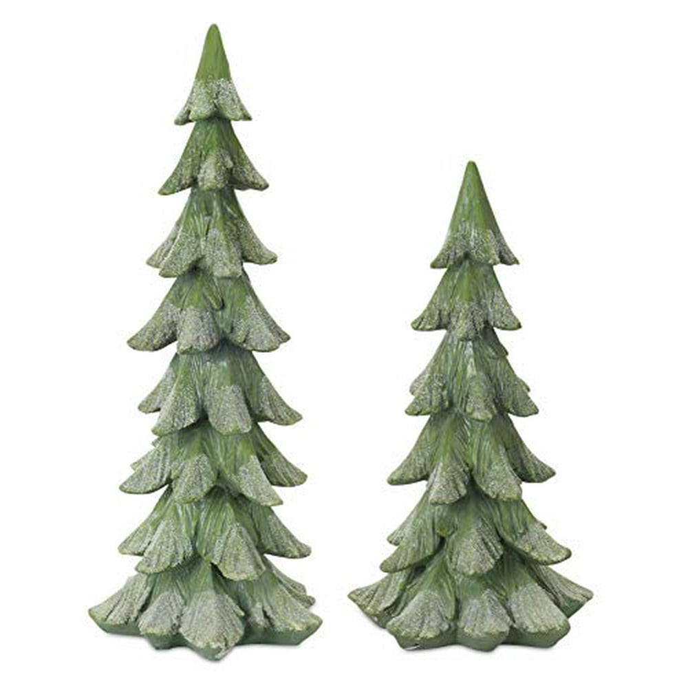 Melrose 77048 Christmas Tree Set of 2, 14.5-inch Height and 19-inch ...