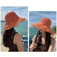 thumbnail image 5 of Women's Sun Hat - Lace Breathable Wide Brim Sunscreen Lady Beach Summer Hat with Bow-knot & Strap, 5 of 5
