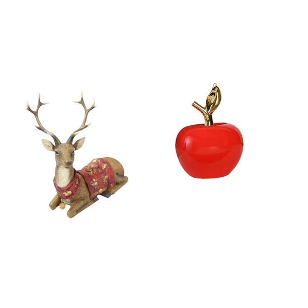 Figuras de renos,Figuras de reno,alce,ciervo,estatua,decoración del hogar,Estatua de reno para mesa,adorno moderno para oficina,Estatua,Escultura de fruta artificial,estatua y artesanía