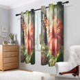 thumbnail image 2 of Yayeee Window Curtains Set of 2 for Living Room Light Filtering 63"x52", Butterfly Red Flowers, 2 of 7