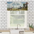 thumbnail image 3 of Farmhouse Horse Rod Pocket Thermal Insulated Curtain Valance Rustic Wooden Barn Green Leaves Western Country Thermal Insulated Room Darkening Curtain for Dinning Room 54 by 18 in, 1 Panel, 3 of 6