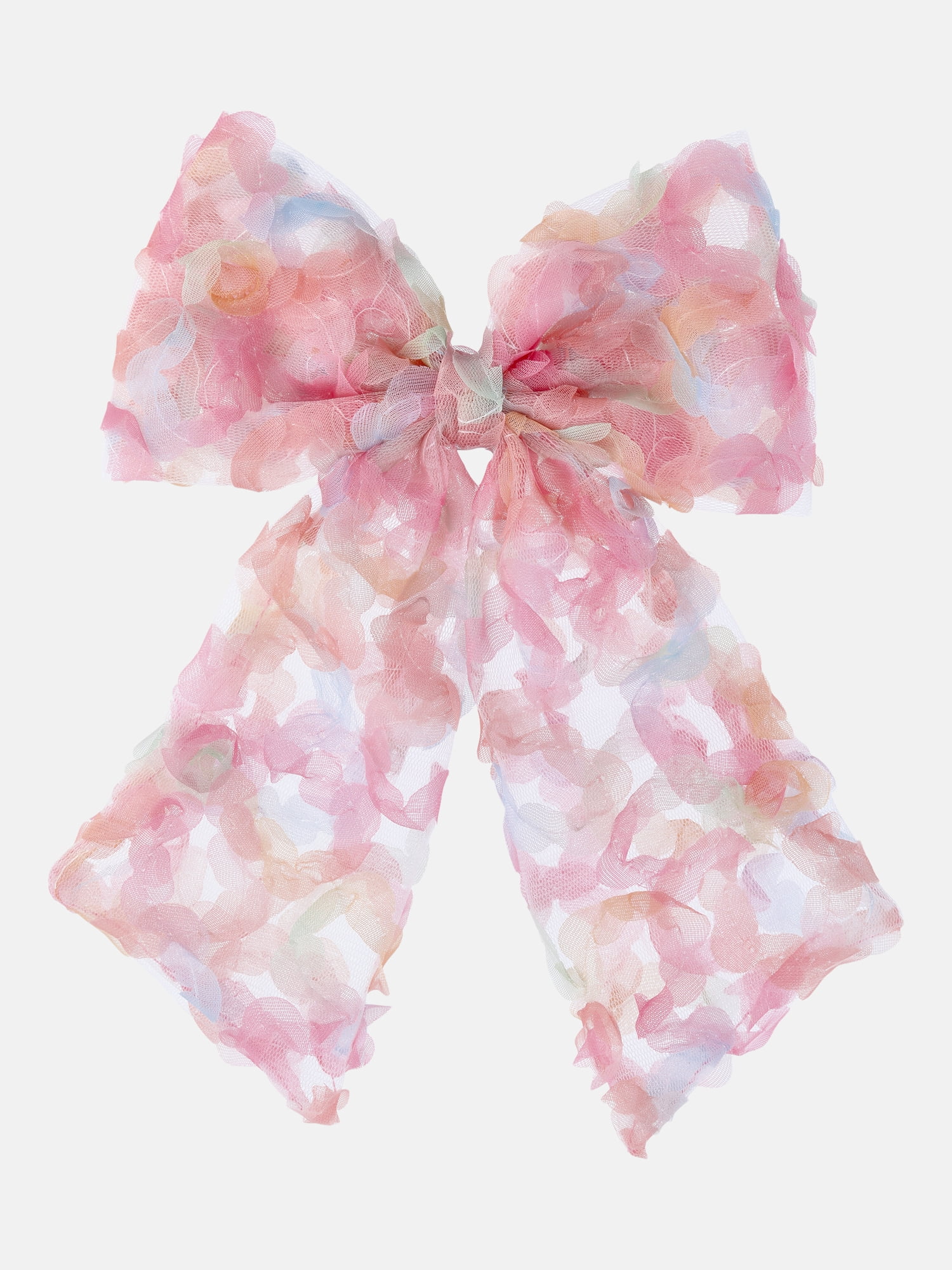 Justice Girls Multi-Color Mesh Texture Bow Barrette Clip