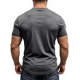 thumbnail image 4 of Mens Lace Up Tshirt Short Sleeve V Neck Casual Summer Beach Vacation Top Dark Gray L, 4 of 8