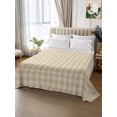 thumbnail image 3 of Full Flat Sheet Only Farm Beige Buffalo Checker Soft Microfiber Cooling Bedding Sheets Rustic Stripe Plaid Gingham Flat Bed Sheet for Hotel,Home Decor, 3 of 9