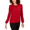 thumbnail image 1 of Anne Klein Blouse Plissée à Manches Bouffantes - Rouge Titian, 1 of 1