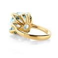 thumbnail image 2 of Gem Stone King 18K Yellow Gold Plated Silver Sky Blue Simulated Aquamarine and Blue Diamond Engagement Ring for Women (10.92 Cttw, 14MM Cushion, Size 7), 2 of 3