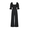 thumbnail image 4 of Lovito Women's Casual Polka Dot Spaghetti Strap Wide Leg Jumpsuit For Daily, 4 of 6