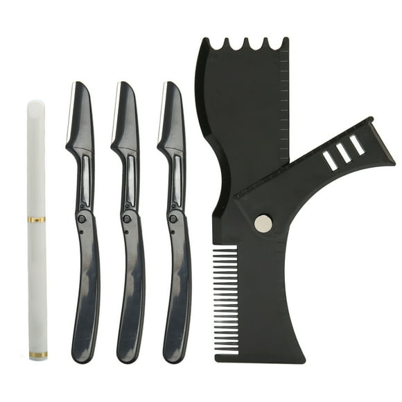 Straight Edge Trimmer Kit, Grooming Beard Shaper Tool Set Beard Stencil Guide Template Barber Pencil For Home