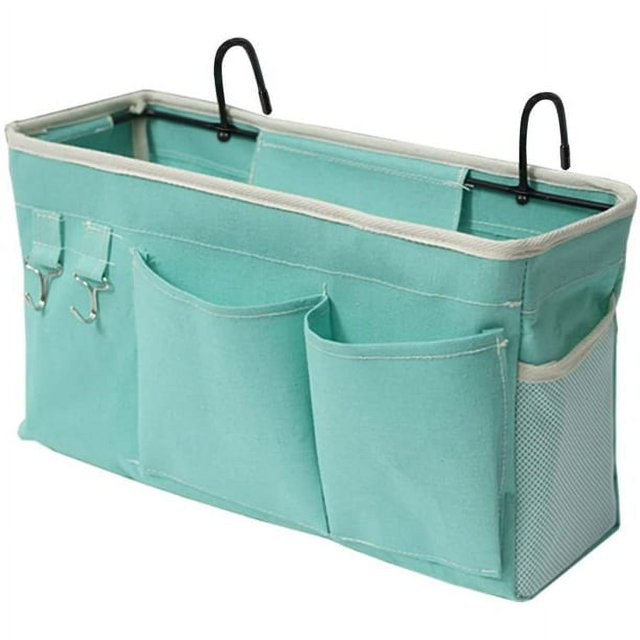 Organizador colgante para mesita de noche, bolsa de almacenamiento para mesita de noche, para literas y camas de hospital, barandillas para cama de dormitorio, se pueden colocar anteojos,