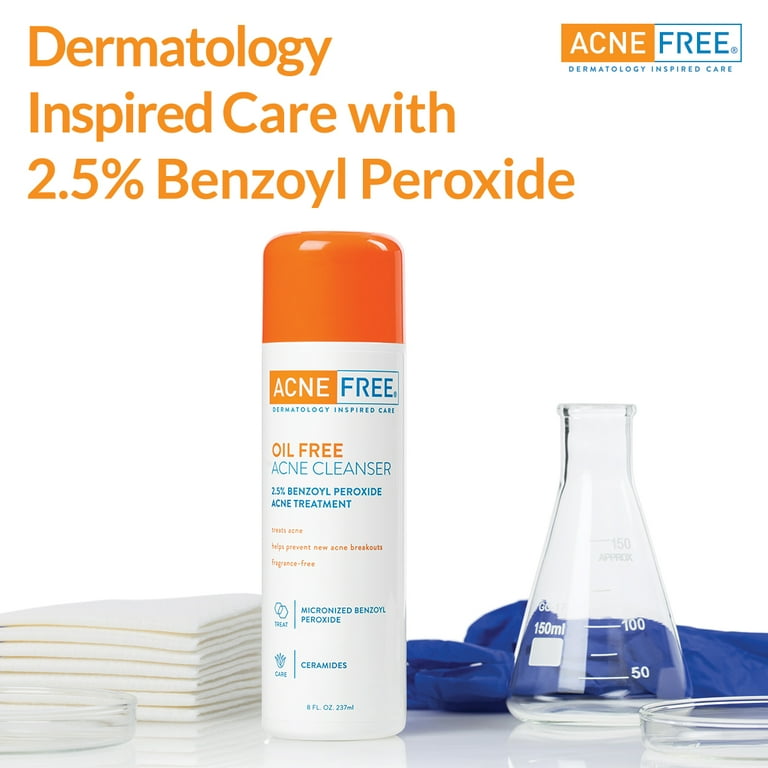 AcneFree Oil Free Acne Cleanser with 2.5 Benzoyl Peroxide 8 oz
