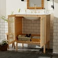 thumbnail image 6 of Harper & Bright Designs 30" Rattan Bathroom Vanity Combo with Ceramic Sink, Bathroom Vanity Cabinet with Soft Close Doors, Wood, 6 of 15