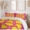 thumbnail image 6 of Ambesonne Rubber Duck Duvet Cover Set, Bubbles Hot Pink, 2-Calking, Yellow Pink, 6 of 7