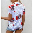thumbnail image 4 of Camisa informal de temperamento con estampado floral de manga corta elegante y cómoda con cuello en V para mujer OAVQHLG3B Store lin121212, 4 of 5