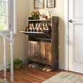 thumbnail image 5 of Asofer Shoe Cabinet with 2 Flip-Down Drawers & Open Storage – Freestanding Narrow Entryway for Hallway, Closet, Dorm, Retro, 5 of 11
