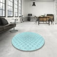 thumbnail image 3 of Ahgly Company Indoor Round Patterned Electric Blue Area Rugs, 8' Round, 3 of 6